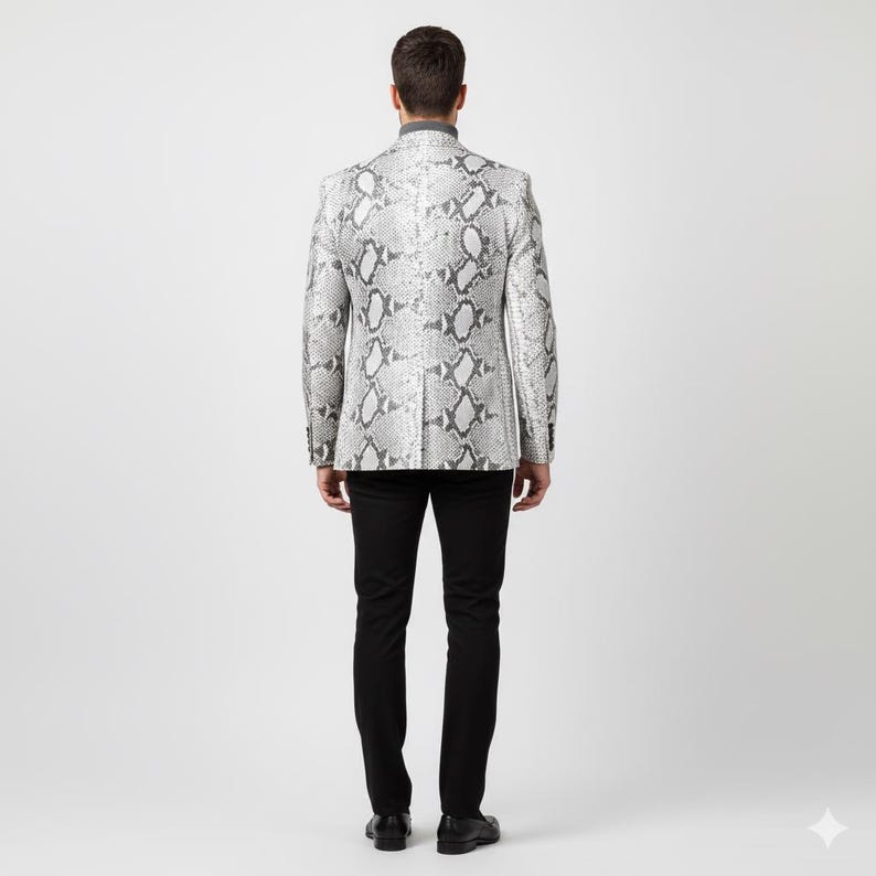Faux Snake Skin Blazer | Men's Slim Fit Python Print Jacket - Etsy