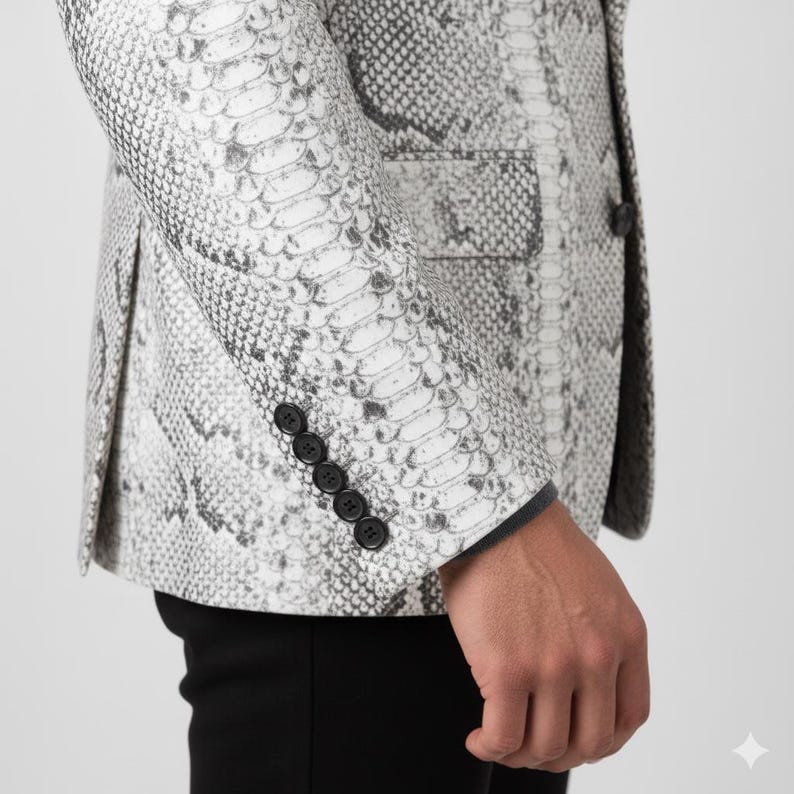 Faux Snake Skin Blazer | Men's Slim Fit Python Print Jacket - Etsy