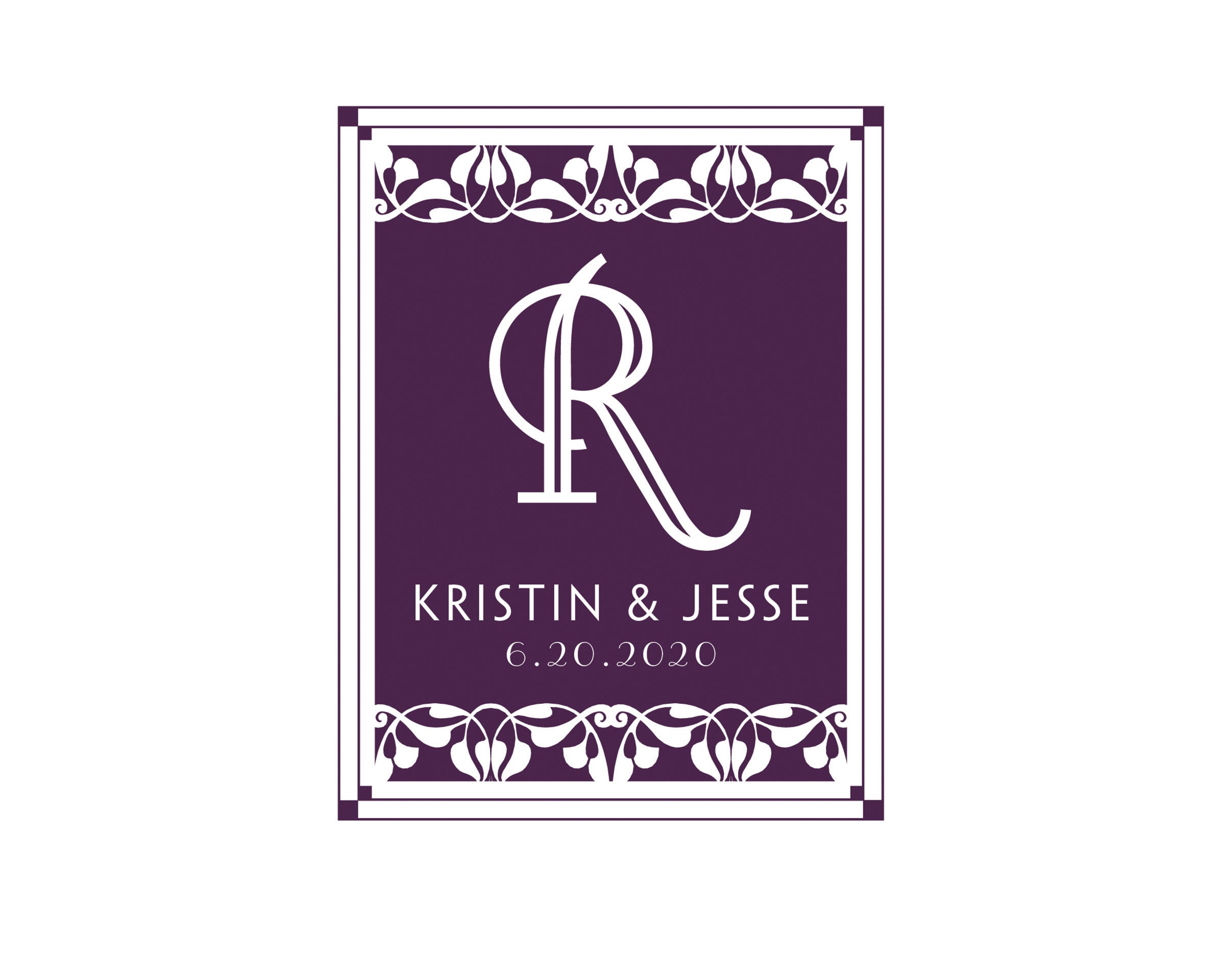 Monogram Wedding Logo Customized Monogram Initial Logo | Etsy