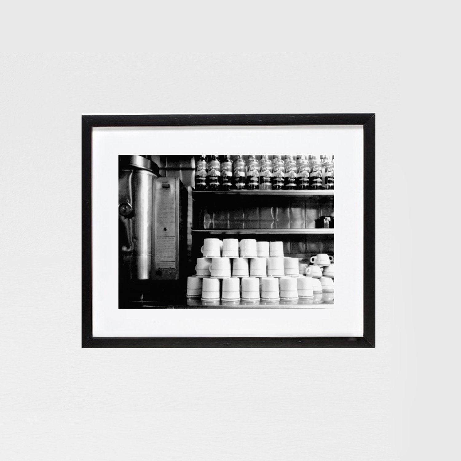 Set of 2 Black and White Cafe Photos, Classic Diner Print, Digital ...