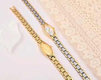 Retro 18k Gold Plated Petite Watch, Vintage-Style Jewelry Gift