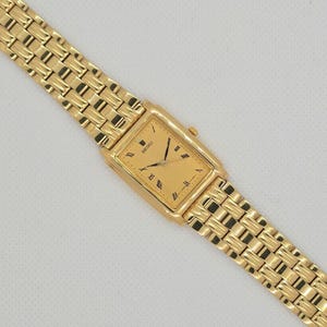 Vintage Seiko Rare 90s' Tank Watch Gold Plated Roman Numerals