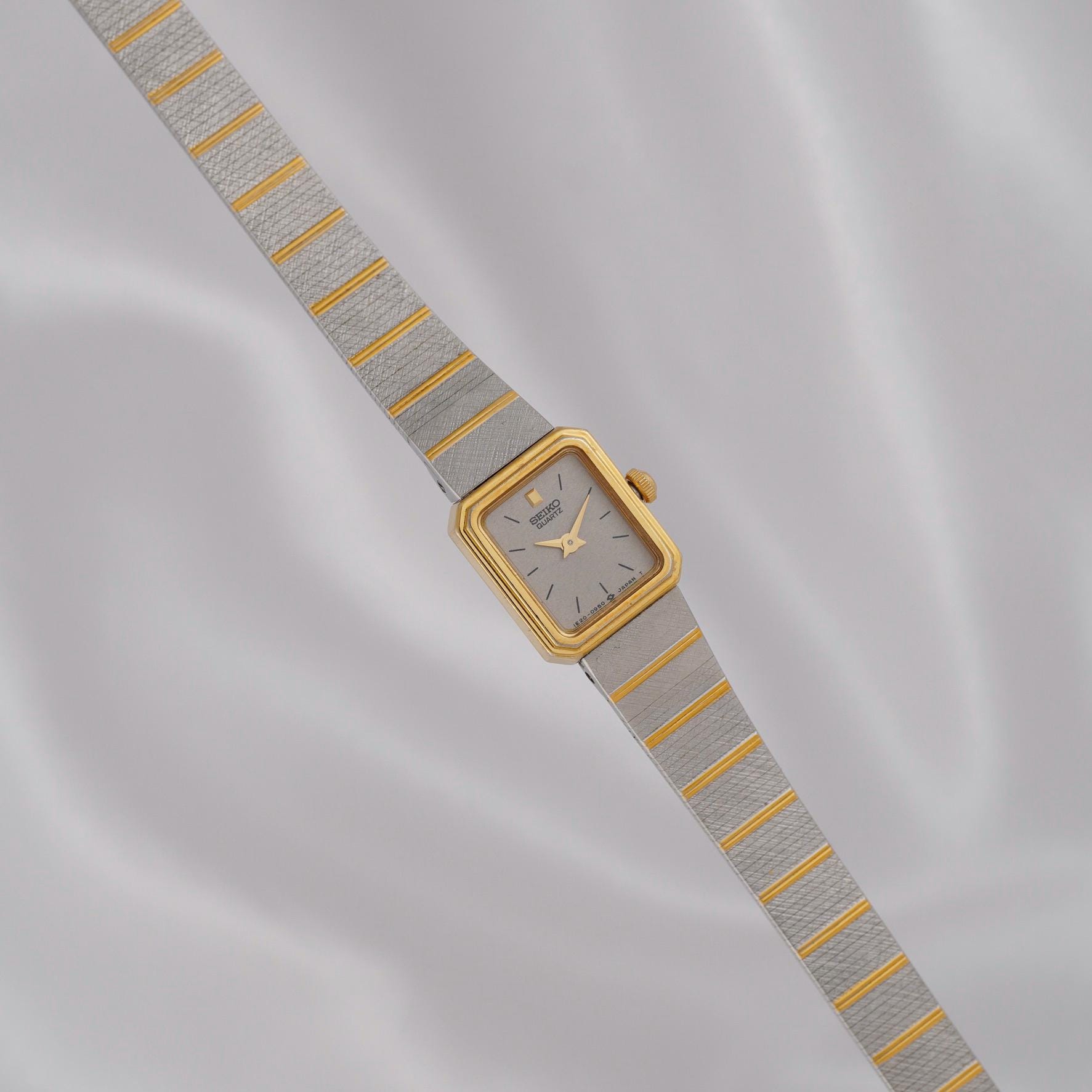 Vintage Seiko 80s' & 90s' Ladies Petite Dainty Tank Watch Gold