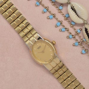 Vintage Seiko Ladies&#39; Unique 90&#39;s Danity Watch Gold Plated Summer Ready