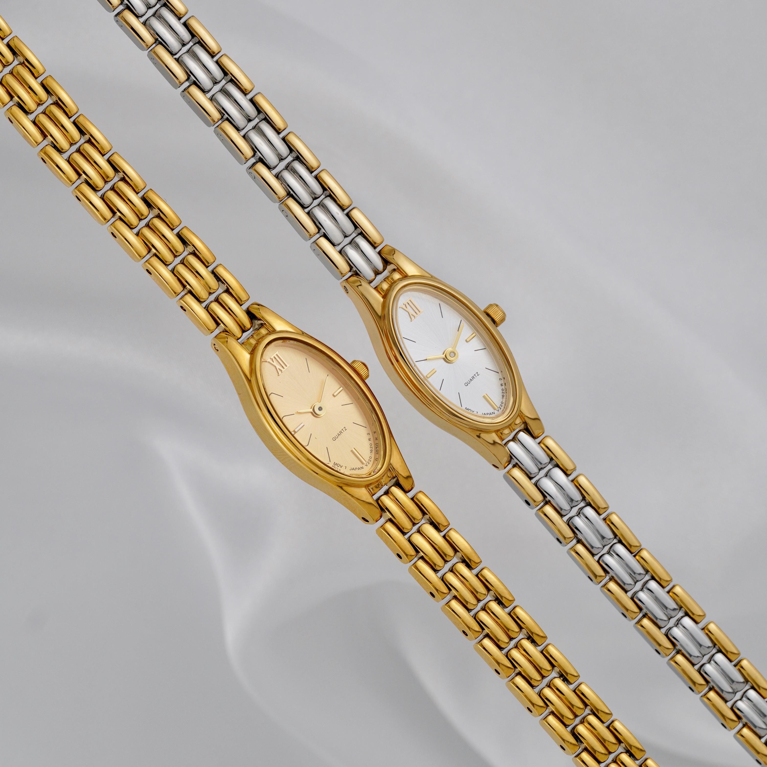 Vintage Seiko 80s' & 90s' Ladies Petite Dainty Tank Watch Gold
