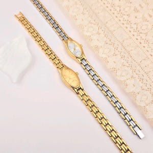 Retro 80s & 90s Ladies&#39; Petite Watch, Vintage-Style Dainty Timepiece, 18k Gold Plated