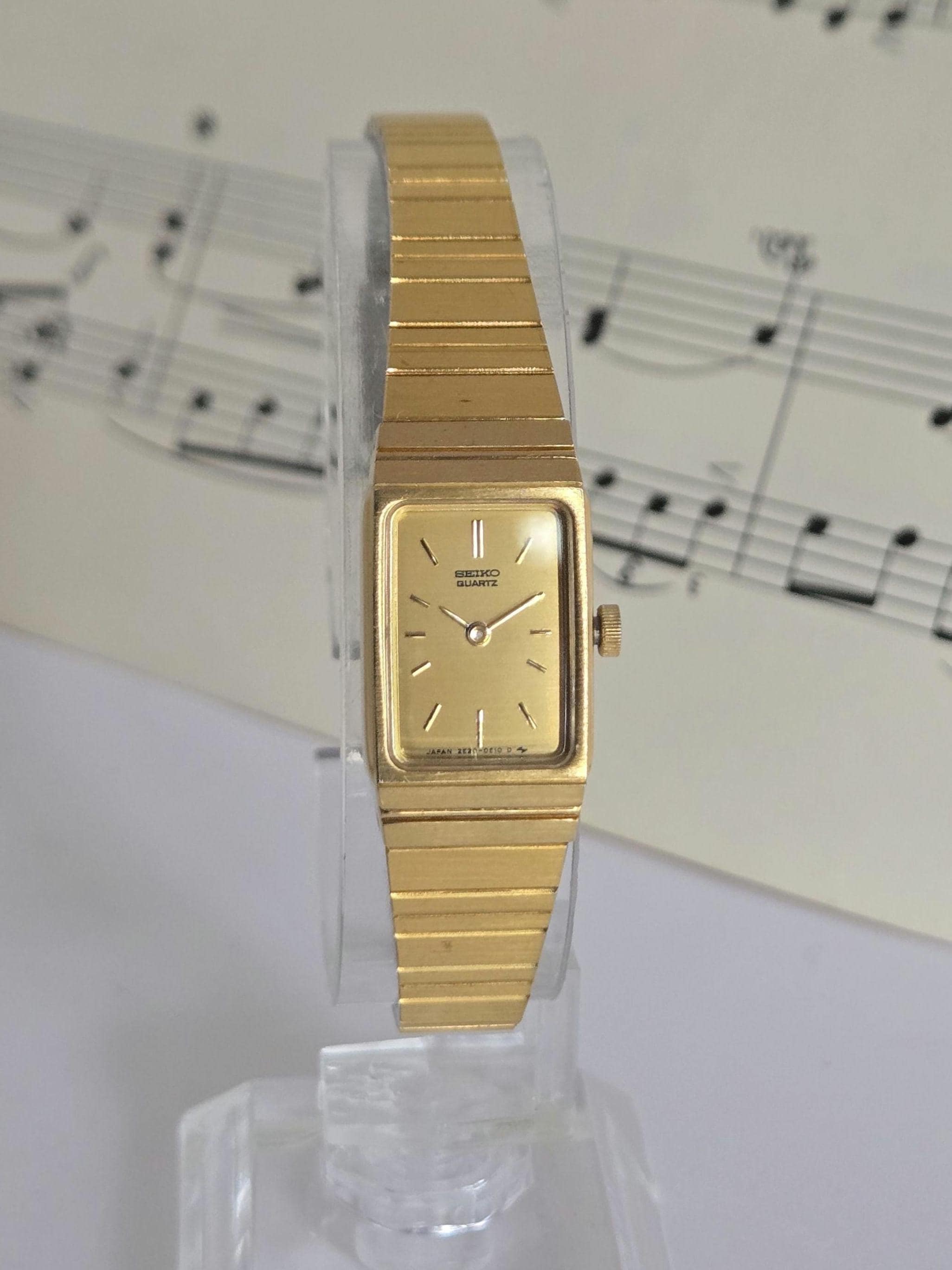 Vintage Seiko Ladies' Rare 90's Mini-tank Watch Gold Plated - Etsy