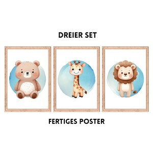 Posterset für Kinderzimmer – 3er Set Poster Sonne Mond Sterne – Wanddeko Babyzimmer Junge & Mädchen – moderne Deko neutral – Geschenk Geburt