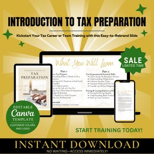 Intro to Tax Prep Slides | Learn Tax Preparation | Rebrand for Training | Tax Preparer Course | Digital Download | No Resell Allowed | DIY