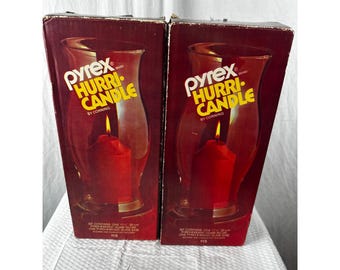 Vintage Pyrex #115 Hurricane Candle Holder Hurri-Candle Original Box 11.5 in