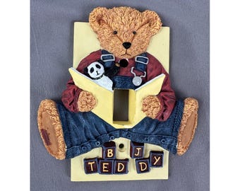 Teddy bear 3D light switch cover for kids baby play room decor, 5"Highx4.75"Wide