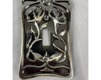 Vintage roos enkele schakelplaat rozen metalen afwerking kleur