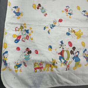VTG Disney Mickey Mouse & Friends Goofy, Donald Duck,Receiving Baby Blanket image 3