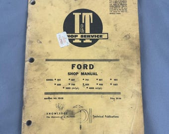 Manual de servicio y taller para tractores Ford I&T FO-20 (varios modelos)