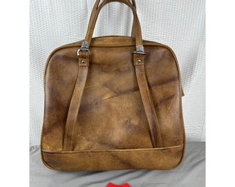 American Tourister Triumph Carry-On Overnight Bag Day Luggage Brown w/key VTG