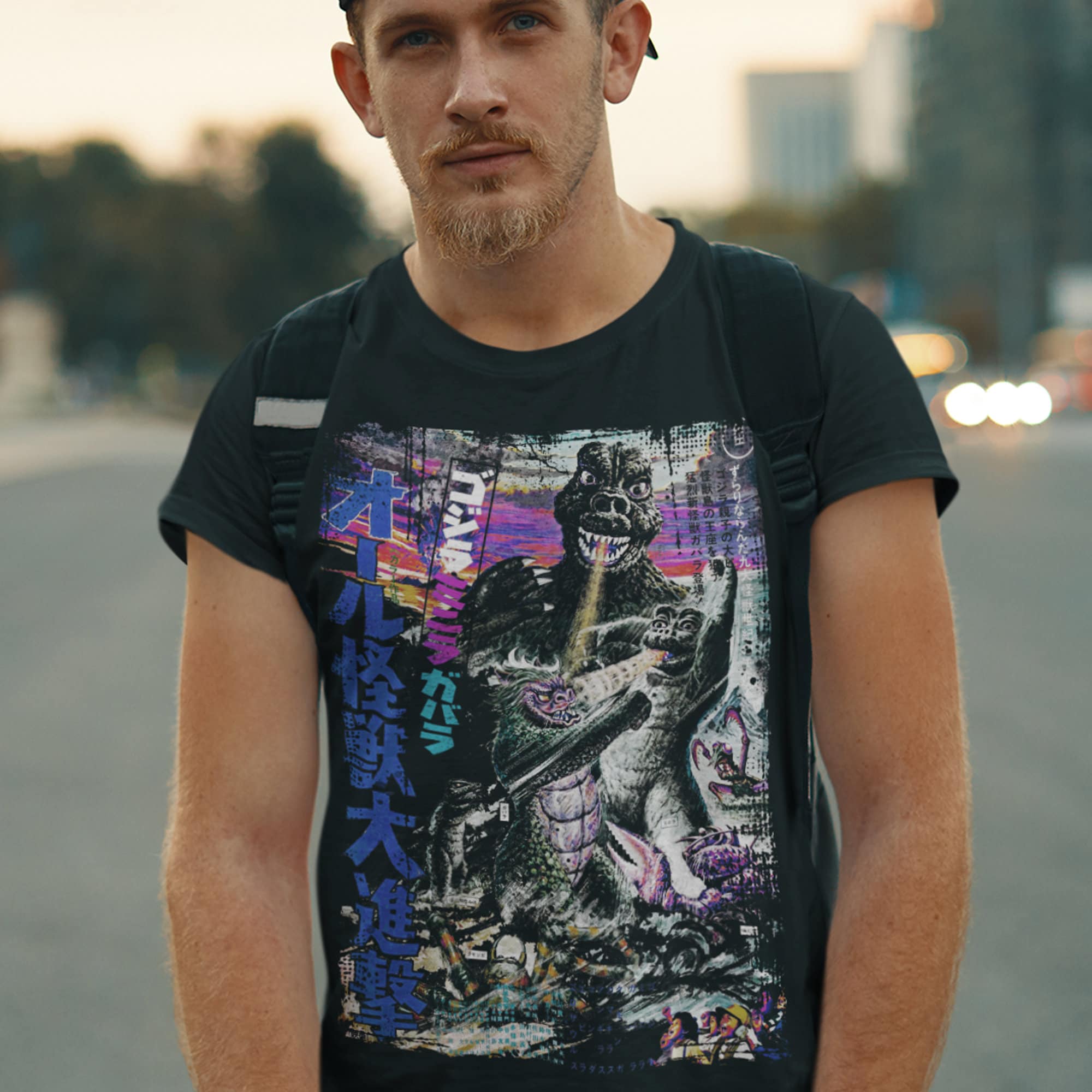 Japanese Godzilla Movie Poster Tee T-shirt - Etsy Japanese Godzilla Movie Poster Tee T-shirt - Etsy