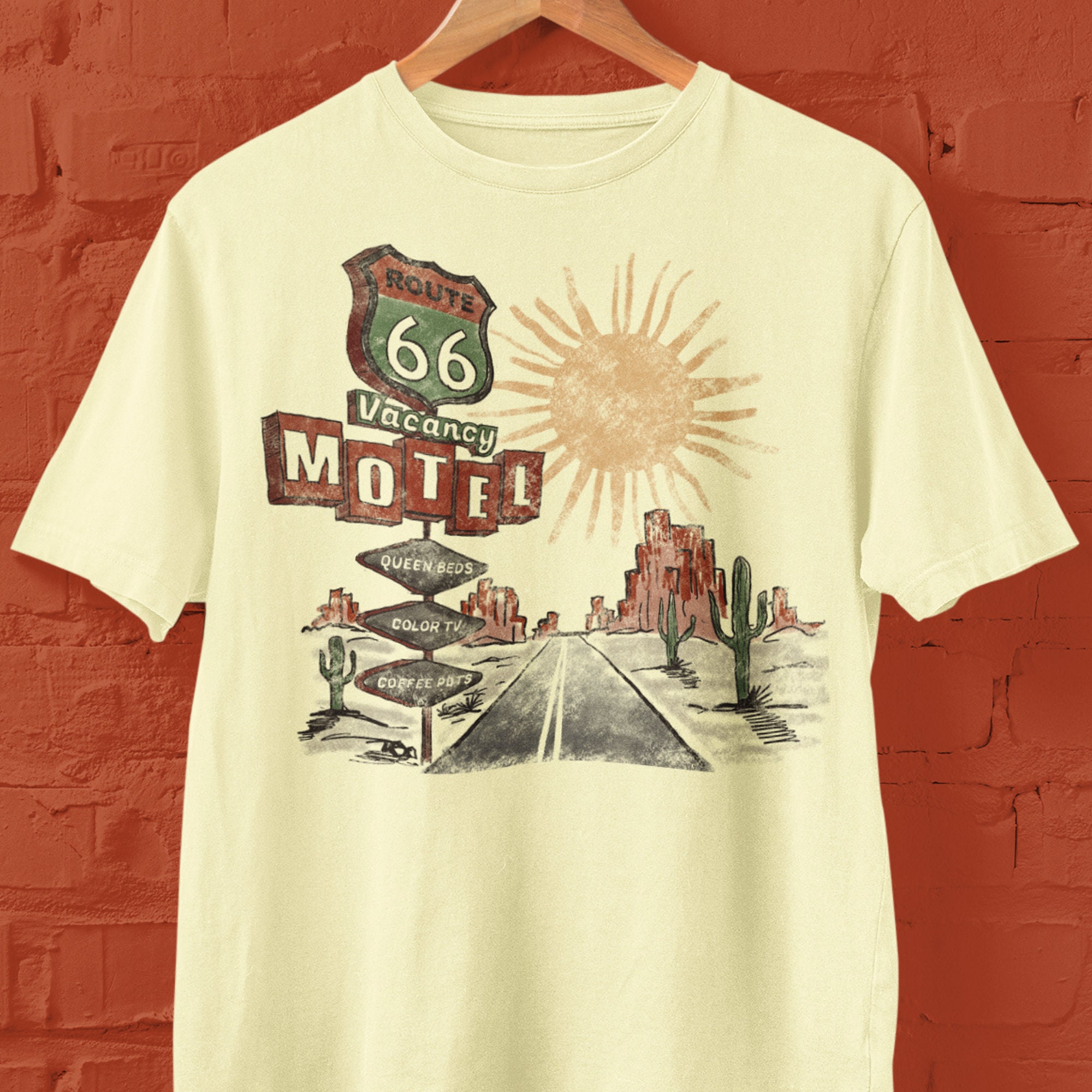Historic Route 66 Shirt - Vintage Distressed Style T-Shirt Historic Route 66 Shirt - Vintage Distressed Style T-Shirt