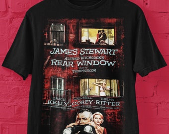 Alfred Hitchcock's Classic Rear Window Movie Poster Short Sleeve T Shirt, Hitchcock t shirts, Hitchcock movies