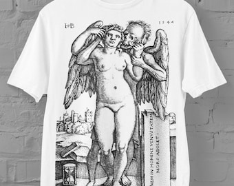 Death and the Maiden T Shirt by Hans Sebald Beham, Medieval Engraving Printed Shirt, Medieval Art Lovers Gift