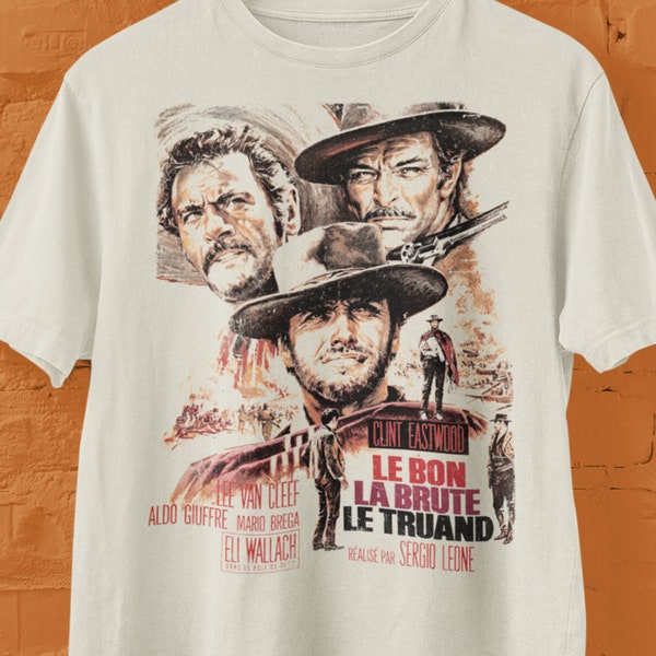 T-shirt Le Bon, la Brute et le Truand Clint Eastwood Affiche du film français T-shirt