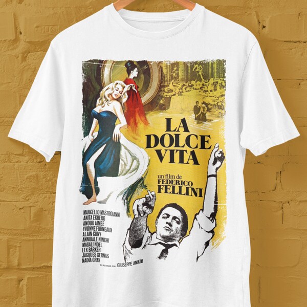 La Dolce Vita T Shirt, La Dolce Vita Shirt, Frederico Felinni Shirt, Foreign Film Fan Gift