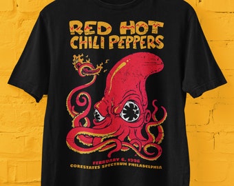 Red Hot Chili Peppers T Shirt. Comfort Colors Red Hot Chili Peppers Concert Shirt. Makes a great gift for fans of alternative rock music.