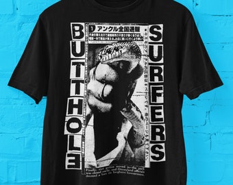 Butt Hole Surfers T Shirt, Butt Hole Surfers Japanese Snake Shirt, Punk Rock Unisex Softstyle Tee T-Shirt