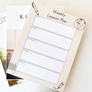 Lesson Plan Template, Weekly Lesson Plan Printable, Lesson Planner, Homeschool Planner, Teacher Planner, Curriculum Planner, Lesson Plan