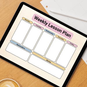 Lesson Plan Template, Weekly Lesson Plan Printable, Lesson Planner, Homeschool Planner, Teacher Planner, Curriculum Planner, Lesson Planner
