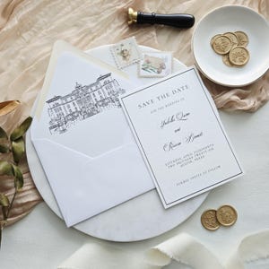 Elegant Minimalist Black & White Save the Date