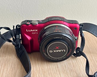 Panasonic Lumix DMC-GF3 Red Mirrorless Camera With 14-42mm Lens