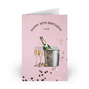 Cartes de voeux personnalisées pour 18e anniversaire, élégant jeu de cartes, cartes de célébration uniques, notes d'anniversaire personnalisables, invitations à une fête amusante,