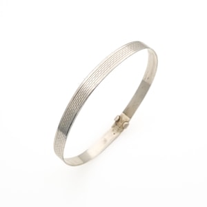 Bracelet jonc vintage en argent sterling 925, bracelet manchette de collection gravé, cadeau bijou classique pour femme pré-aimé