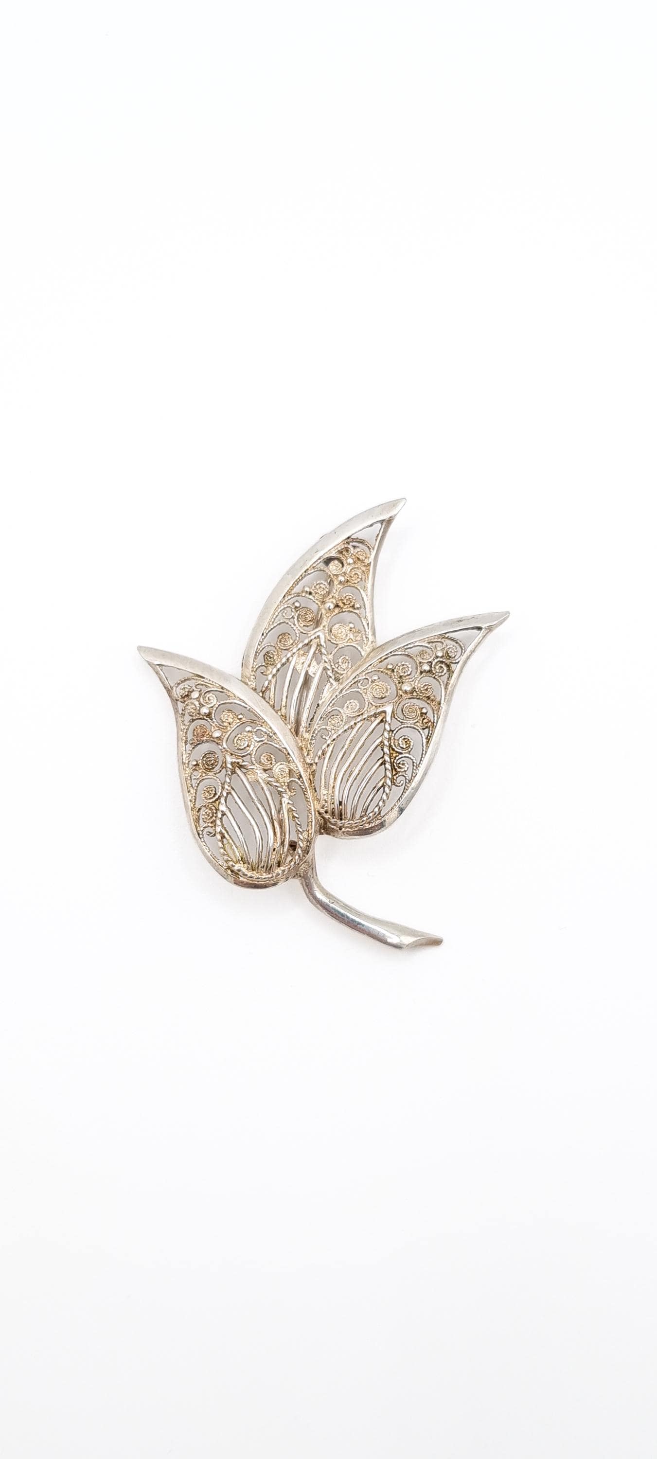 Broche Feuille Filigranée En Argent 935 - Neuf Sans Emballage - 3,35gr