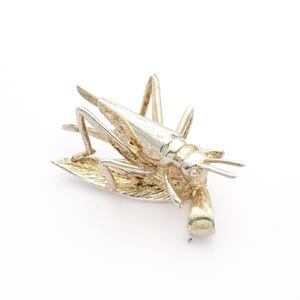 Vintage Sterling Silver Grasshopper Pendant, 925 Insect Necklace Charm, Statement Bug, Pre-Loved Womens Jewellery