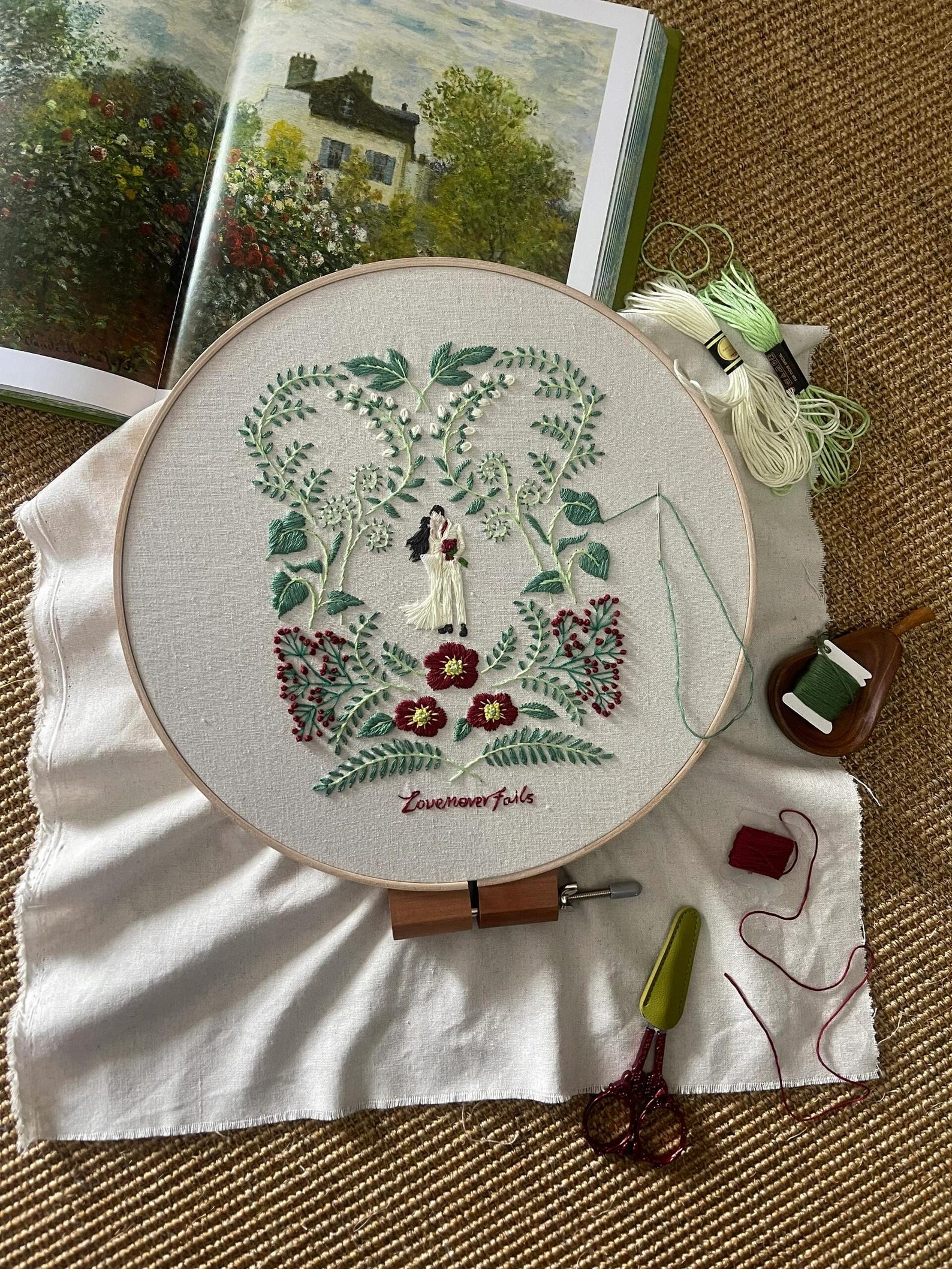 Handmade Custom Wedding Embroidery Decorative Sign, Wedding Welcome Sing,Unique Wedding Gift ,Anniversary Gifts, Custom Couple Portrait