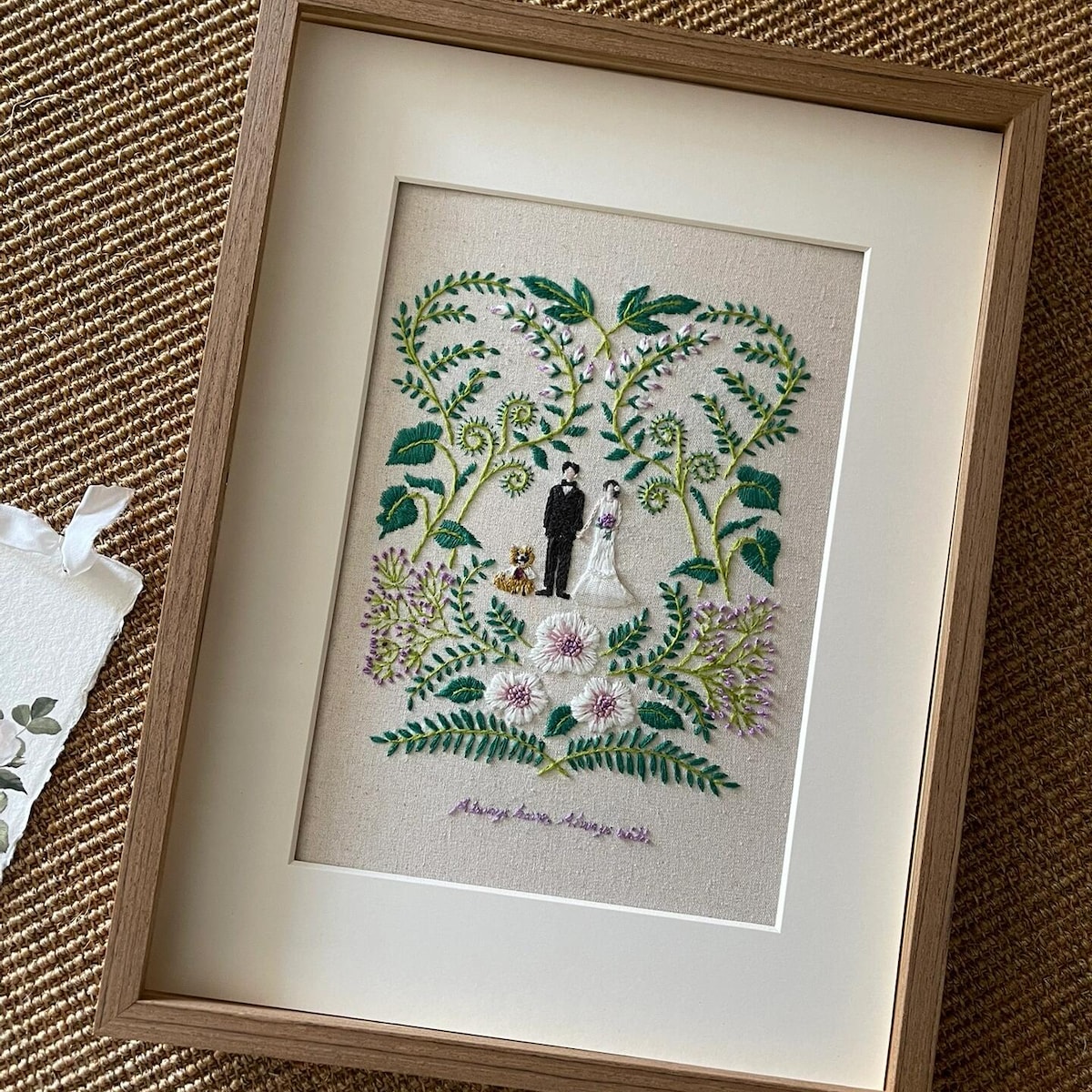 Customized Wedding Gifts, Personalized Embroidery Wedding Anniversary Gifts, Gift for Wife Husband, Handmade Embroidered Painting, Wedding Decor