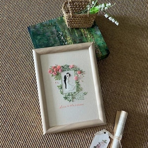 Spersonalizowane prezenty na rocznicę ślubu, spersonalizowane portrety z haftem fotograficznym, prezent dla żony i męża, ręcznie haftowane prezenty dla pary