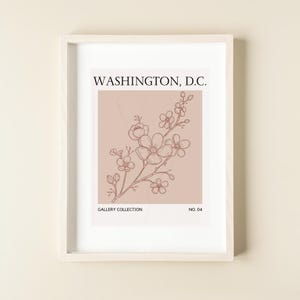 Washington D.C. / Cherry Blossom / Minimalist Travel Poster / Art Print / Wall Decor