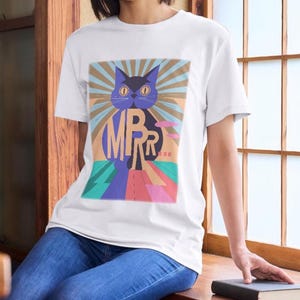 Cat T-Shirt – Bold Pop Art Cat Shirt – Colorful Retro Graphic Tee – Cute Gift for Cat Lovers