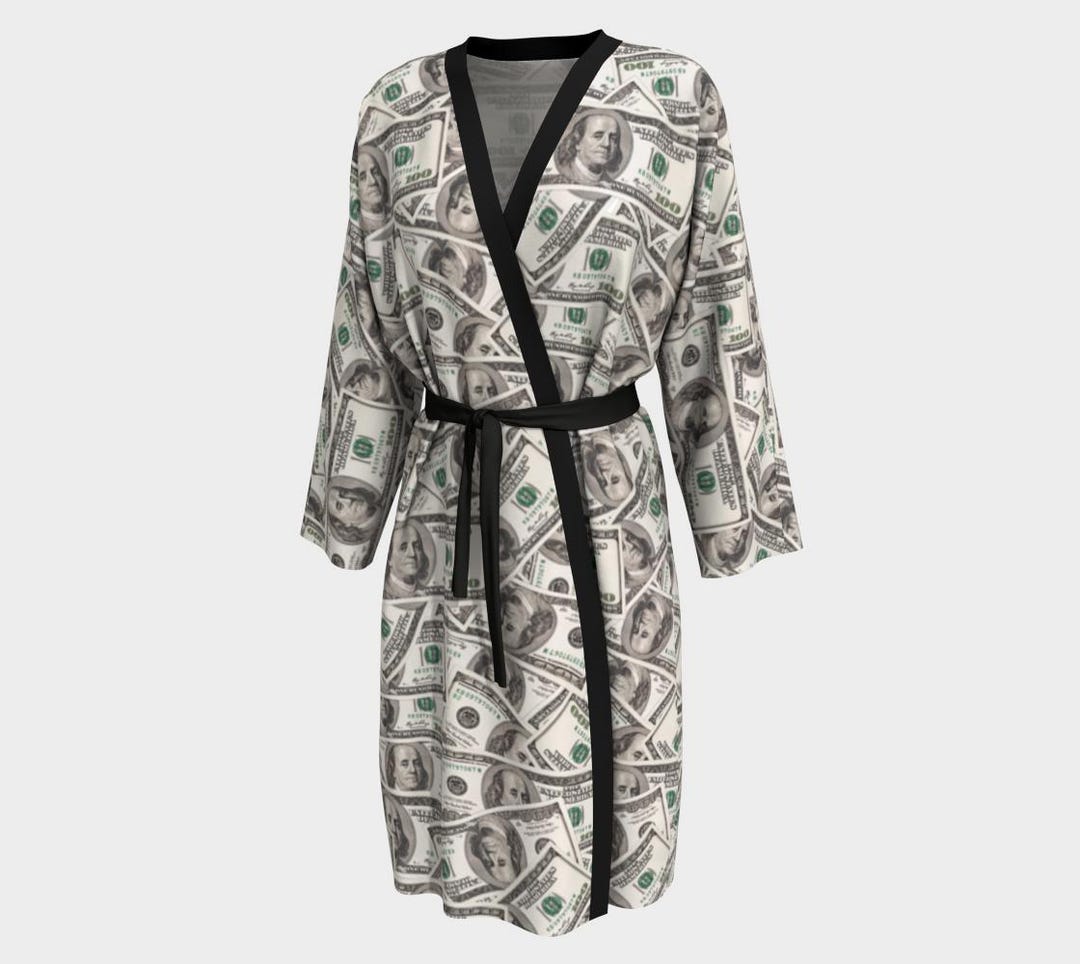 Money Maker Robe 100 Dollar Bills Night Gown Money Manifesting All-over ...