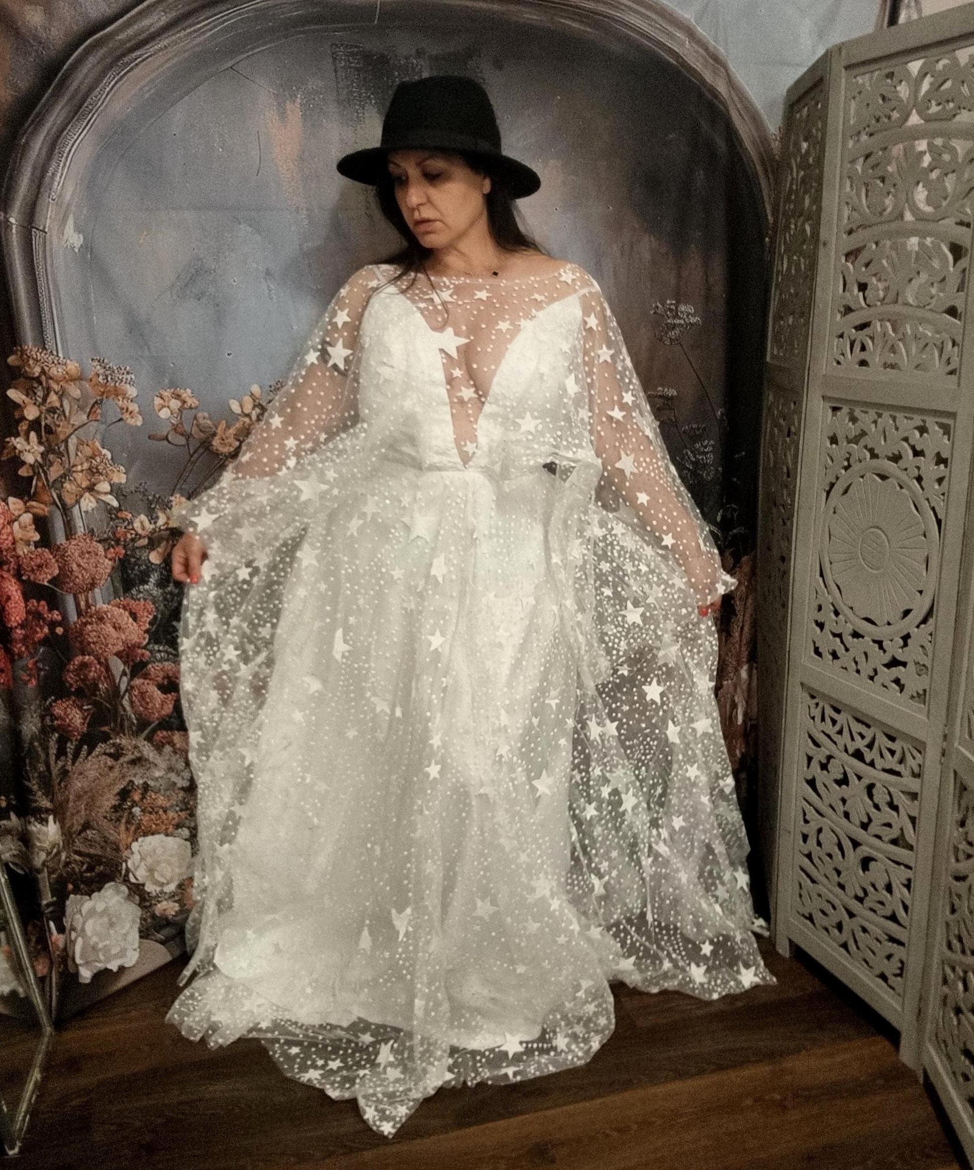 Wedding Dress With Sleeves Stars - Main Image