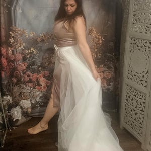 Ivory Custom Detachable Layered Tulle Wedding Dress Skirt,8 Layers Tulle Bridal Overskirt,Additional Train, Removable Bridal Skirt,Separates