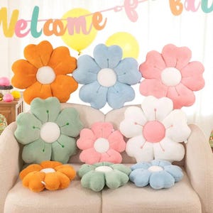 Flower Pillow Soft Shape Pillow Scatter Cushion Seat Home Decor Throw Pillow Plush Teddy Pillow Nursery Kawaii Cushion Cute Kids Room Decor