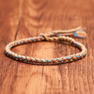 Earth Tone Woven Friendship Bracelet, adjustable Size Braided Thread Cord Bracelet, Boho Surfer Wish Bracelet Gift for Him or Her