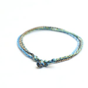 Handwoven Ocean Blue Bracelet: Adjustable Braided Friendship Jewelry