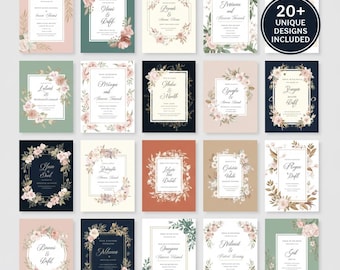 20+ Editable Wedding Invitation Templates Bundle | Canva Digital Download