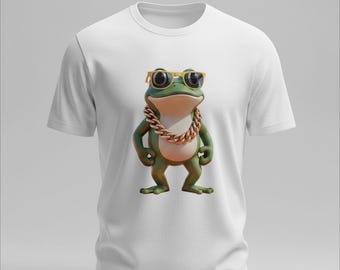 Frog T-Shirt Design, Hip Hop Graphic PNG (Digital Download)