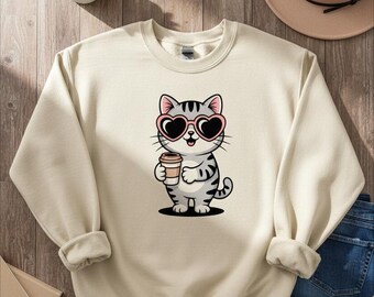 Cat Graphic Shirt for Women | Kawaii Kitty Tee | Casual Gift for Cats Lovers