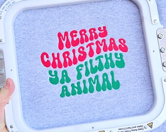 Funny Christmas Embroidery File, Machine Embroidery File, Embroidery Pattern, Instant Download, Pes File